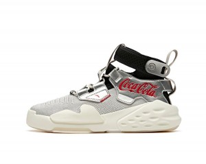 Anta Badao Coca Cola x Zero Sneakers Silver Black UK | 947UPOFCI