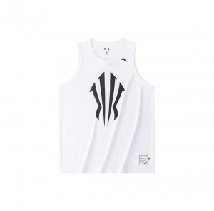 Anta KAI 1 Printing Sleeveless T-shirt White UK | 830ZYQLHS