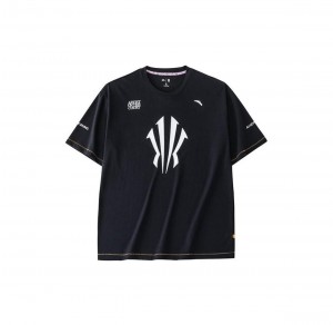 Anta KAI 1 Shield Pure Cotton Basketball T-shirt Balck UK | 012QNIJLS
