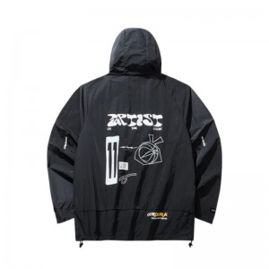Anta KAI Basketball Series Hooded Jackets Balck / White UK | 265MTUWOP