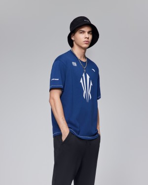 Anta KAI T-shirt Blue UK | 321OMTGEL