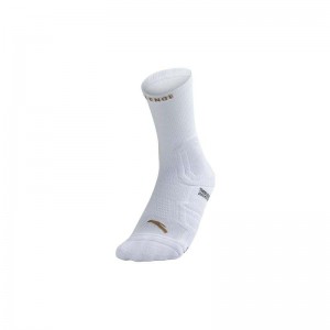 Anta Klay Thompson Basketball Socks White UK | 537ZPTGAH