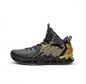 Anta Klay Thompson Kt2 The Finals Basketball Shoes Black / Gold UK | 469VKMCIJ