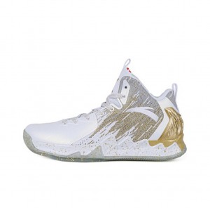 Anta Klay Thompson Kt2 The Finals Basketball Shoes White / Gold UK | 764APNBQL