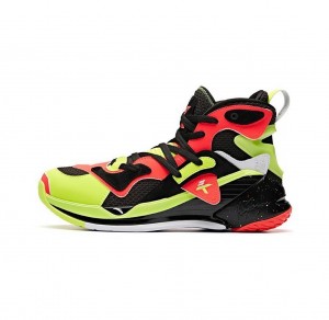 Anta Klay Thompson Kt4 Disruptive Basketball Shoes Green / Black / Red UK | 267VFAJPK