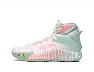 Anta Klay Thompson Kt5 High Basketball Shoes White / Green / Pink UK | 791SNFLRU