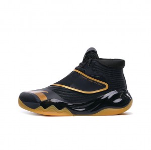 Anta Klay Thompson Kt6 High Basketball Shoes Black / Gold UK | 389SKHCLX