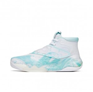 Anta Klay Thompson Kt6 High - Wave Basketball Shoes White / Turquoise UK | 691MSYHGI
