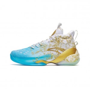Anta Klay Thompson Kt7 Pro "Golden ocean" Basketball Shoes White / Gold / Blue UK | 713KPZQBX