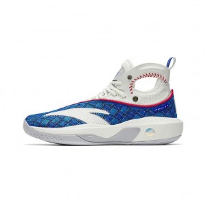 Anta Klay Thompson Kt8 “Baseball” Basketball Shoes White / Blue UK | 840BHIFYX