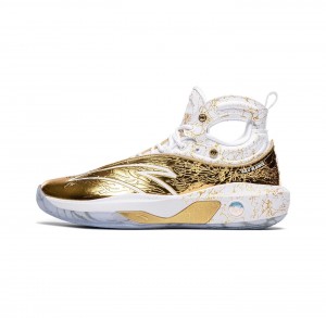 Anta Klay Thompson Kt8 "Gold Blooded" Basketball Shoes White / Gold UK | 354VGNSLO