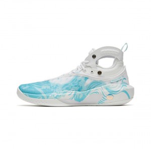 Anta Klay Thompson Kt8 "Wave" Basketball Shoes White / Blue UK | 921ZGKXNI