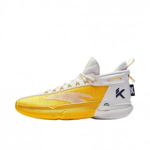 Anta Klay Thompson Kt9 Basketball Shoes Yellow White UK | 536FXABNZ