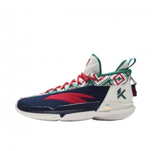 Anta Klay Thompson Kt9 "Christmas" Basketball Shoes White / Navy UK | 081PAJEQH