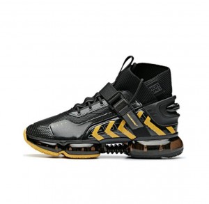 Anta Marvel “Iron Man” High Running Shoes Black / Yellow UK | 470UNEQHX