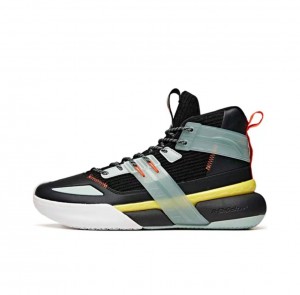 Anta Quick Fight 4 High Basketball Shoes Black / Green UK | 934ECQOXA