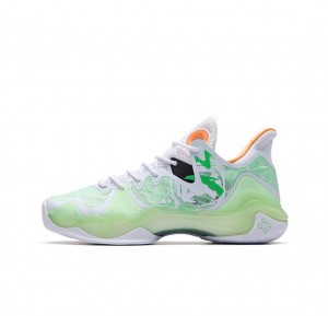 Anta Shock Wave 4 Basketball Shoes Green / White UK | 290HSKTID