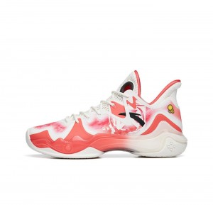 Anta Shock Wave 4 Basketball Shoes Red / White UK | 234TKBDIO