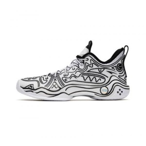Anta Shock Wave 4 Pro Basketball Shoes White / Black UK | 258AYQWVH
