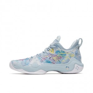 Anta Shock Wave 4 Pro Basketball Shoes Light Blue UK | 937HFJTYS