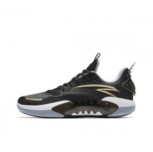 Anta Shock Wave 5 TD Basketball Shoes Black / Gold UK | 470CZQPLG