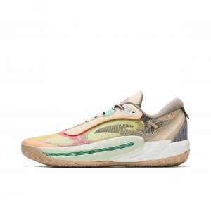 Anta Shock Wave 6 Basketball Shoes Yellow / Brown / Pink UK | 152ZCHPSE