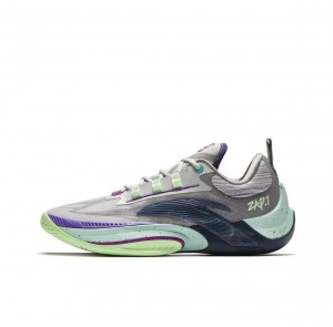Anta Donte DiVincenzo x Anta Instant ZAP 1 - Night Light Basketball Shoes Grey / Green UK | 831LAWHMT