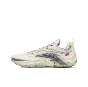 Anta Donte DiVincenzo x Anta Instant ZAP 1 - Pudding Basketball Shoes White UK | 869OKNZTM